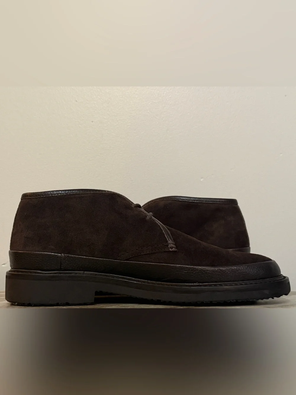 ERMENEGILDO ZEGNA BROWN SUEDE CHUKKA BOOTS US 8 DESERT BROWN LEATHER $1000
